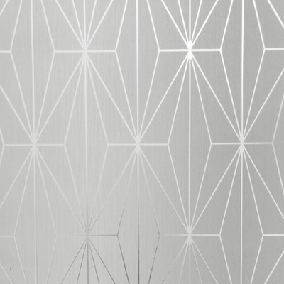 Kayla Metallic Geometric Wallpaper Dove Grey / Silver Muriva 703010