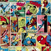 Image of Marvel Comic Strip Wallpaper Multi Muriva 159501