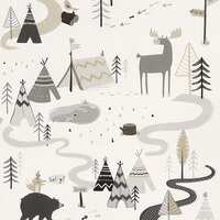Image of Scandi Adventure Forest Wallpaper Grey / White Rasch 292404