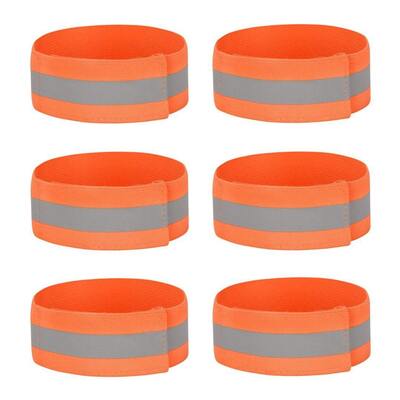 High Vis Orange Reflective Ankle & Arm Bands For Cycling & Running