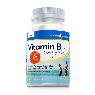 Vitamin B Complex Tablets, 100% RDA, Suitable for Vegetarians & Vegans - 120 Tablets