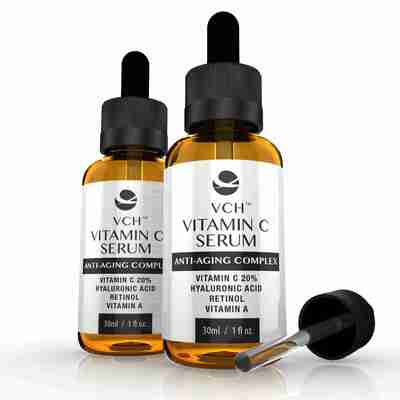 VCH 20% Vitamin C Serum with Hyaluronic Acid, Retinol & Vitamin A - 2 Bottles (60ml)