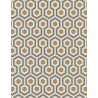 Image of Hicks' Hexagon by Cole & Son - Taupe & Bronze - Wallpaper - 95/3017