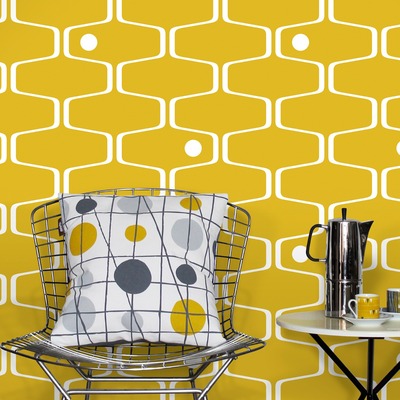 Net & Ball Wallpaper Mustard Mini Moderns AZDPT038MU
