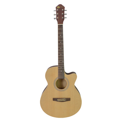 Image of Sotendo Full Size Acoustic Guitar Cutaway Design, Steel Strings -Natural