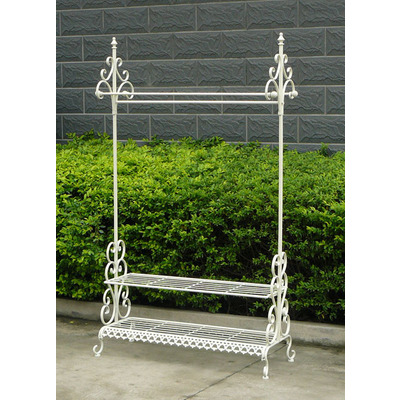 Wrought Iron Hanging Rail Distressed Cream