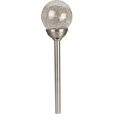 Solar Garden Path Light with Cracked Glass - Ground Spike - No wiring Required