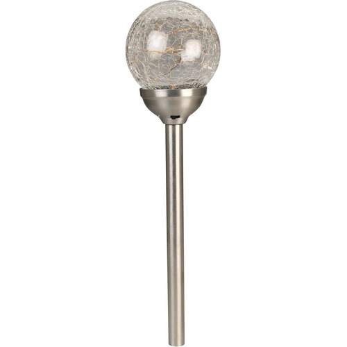 Solar Garden Path Light with Cracked Glass - Ground Spike - No wiring Required