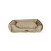 Image of Medium Pet Bed Taupe with Pink Trim