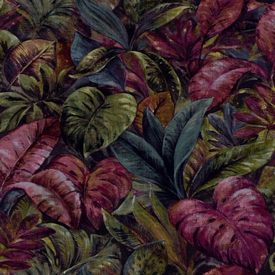 Anori Tropical Leaf Wallpaper Plum Holden 91112
