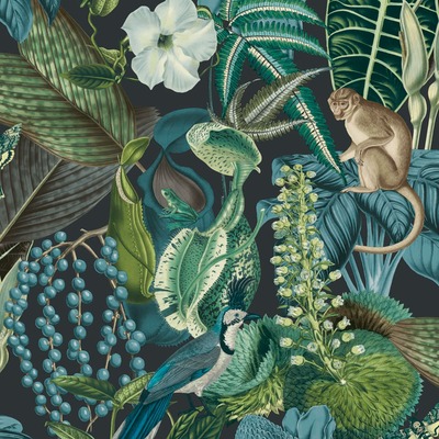 Amazon Wallpaper Black / Blue GranDeco JF2202
