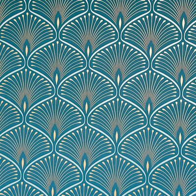 Layla Art Deco Wallpaper Teal GranDeco GV3104