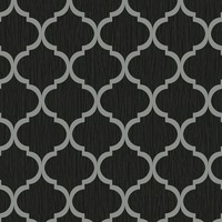 Image of Crystal Trellis Wallpaper Black / Silver Debona 8895