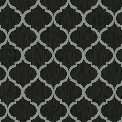 Crystal Trellis Wallpaper Black / Silver Debona 8895
