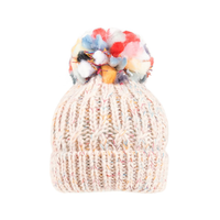 Image of Deckie Chunky Knit Pom Pom Hat - Cream