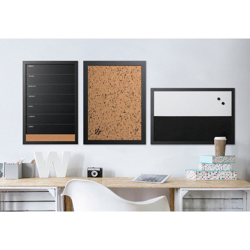 Bi-Office Black & White Message Boards Set