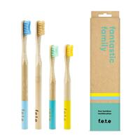 Image of F.E.T.E Toothbrush Family Pack Multi Colour 2 Children & 2 Adults 4pieces