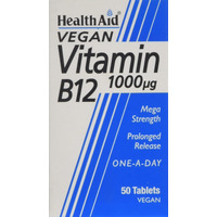 Image of Health Aid Vitamin B12 (Cyanocobalamin) 1000iu Prolonged Release 50tabs