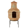 Image of Charles Bentley Small Terracotta Clay Chimenea With BBQ Grill