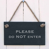 Image of Slate Hanging Sign - 'Please do not enter'