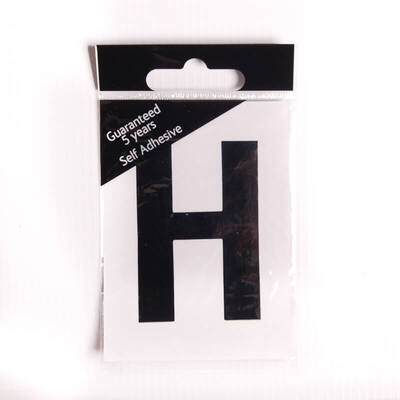 6.5cm Black self adhesive vinyl Letter H