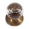 Image of Antique brass and glass centre door knob