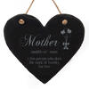 Image of Large Slate Heart hanging sign - " Mother- One person that does the work of twenty"