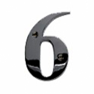 10cm Black Aluminium House Numbers - 6