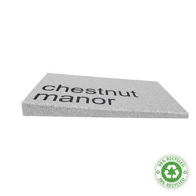 EcoStone Environmentally Friendly House Sign - 350 x 225mm large left hand wedge with 2 lines of text - UWNP3L