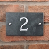 Slate house number v-carved with white infill numbers 1 to 99-60