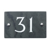 Image of Slate house number 31 v-carved with white infill numbers