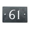 Image of Slate house number 61 v-carved with white infill numbers