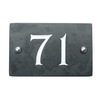 Image of Slate house number 71 v-carved with white infill numbers