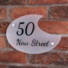 Image of Acrylic House Sign - Crescent - Frosted/Clear