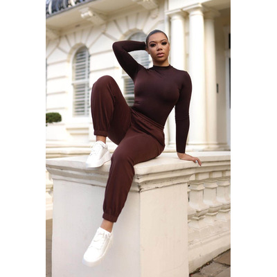 Chocolate Brown Joggers for Women M (10-12 UK) / Brown