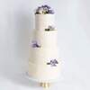 Four Tier Floral Ruffle Wedding Cake - Purple Floral - Four Tier (12", 10", 8", 6")