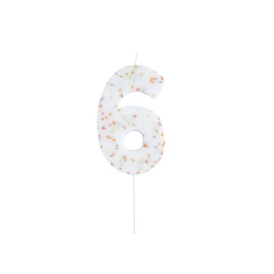 Giant Pastel Sprinkle Number Candles - Number 6