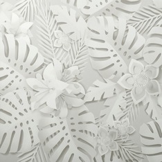 Dimensions Tropical Wallpaper White Fine Decor Fd42828