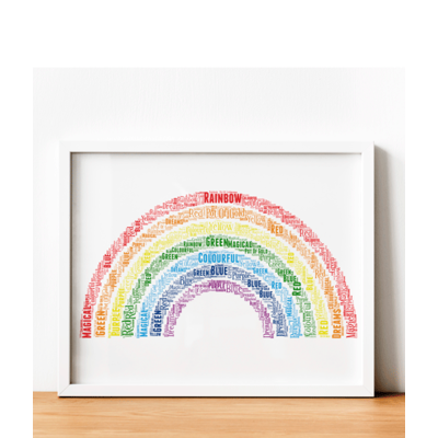 Personalised Rainbow Word Art Print