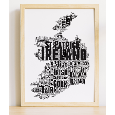 Personalised Republic Of Ireland Word Art Map