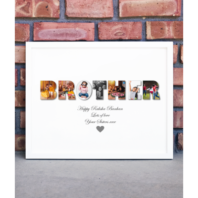 Personalised BROTHER Photo Collage Print Gift