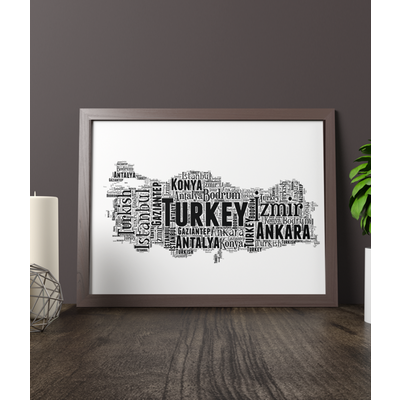 Personalised Turkey Word Art Map