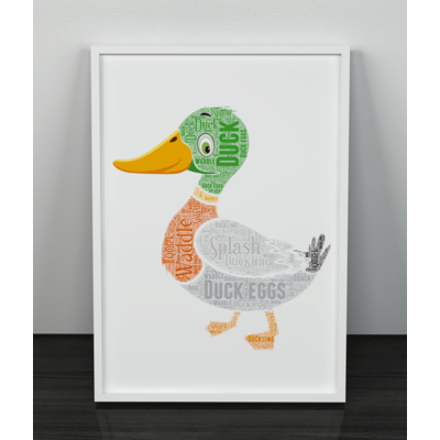 Duck Word Art Print