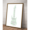 Personalised Electric Guitar Picture Word Art Print Gift