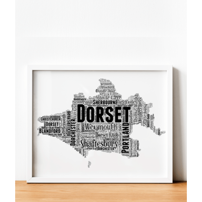 Personalised Dorset Word Art Map