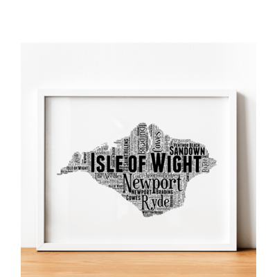 Personalised Isle of Wight Picture Frame Word Art Map