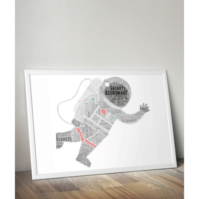 Personalised Astronaut Word Art Print