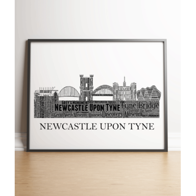 Personalised Newcastle upon Tyne Skyline Word Art