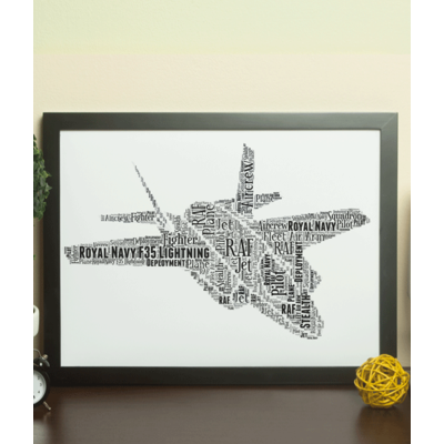 Royal Navy RAF F35 Lightning Jet - Personalised Word Art Gift