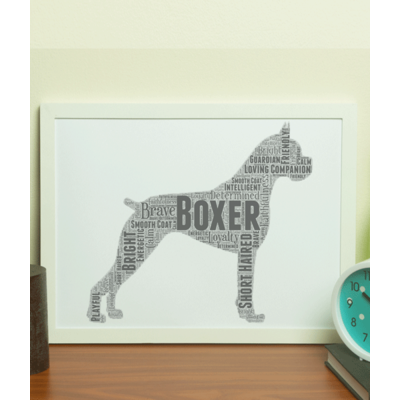 Personalised Boxer Dog - Word Art